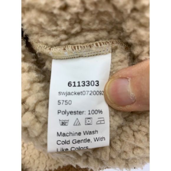 Shein Hoodie Sherpa Jacket Zip Front Cozy Teddy Patch pockets Size M Sweater 301 - Picture 4 of 6